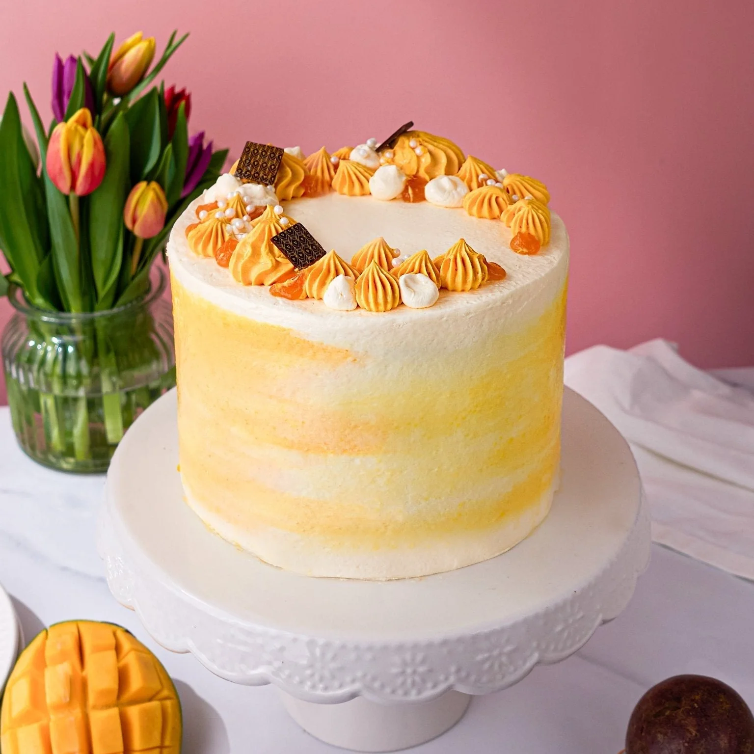 Patisserie Valerie Mango & Passionfruit Cake - Image 3