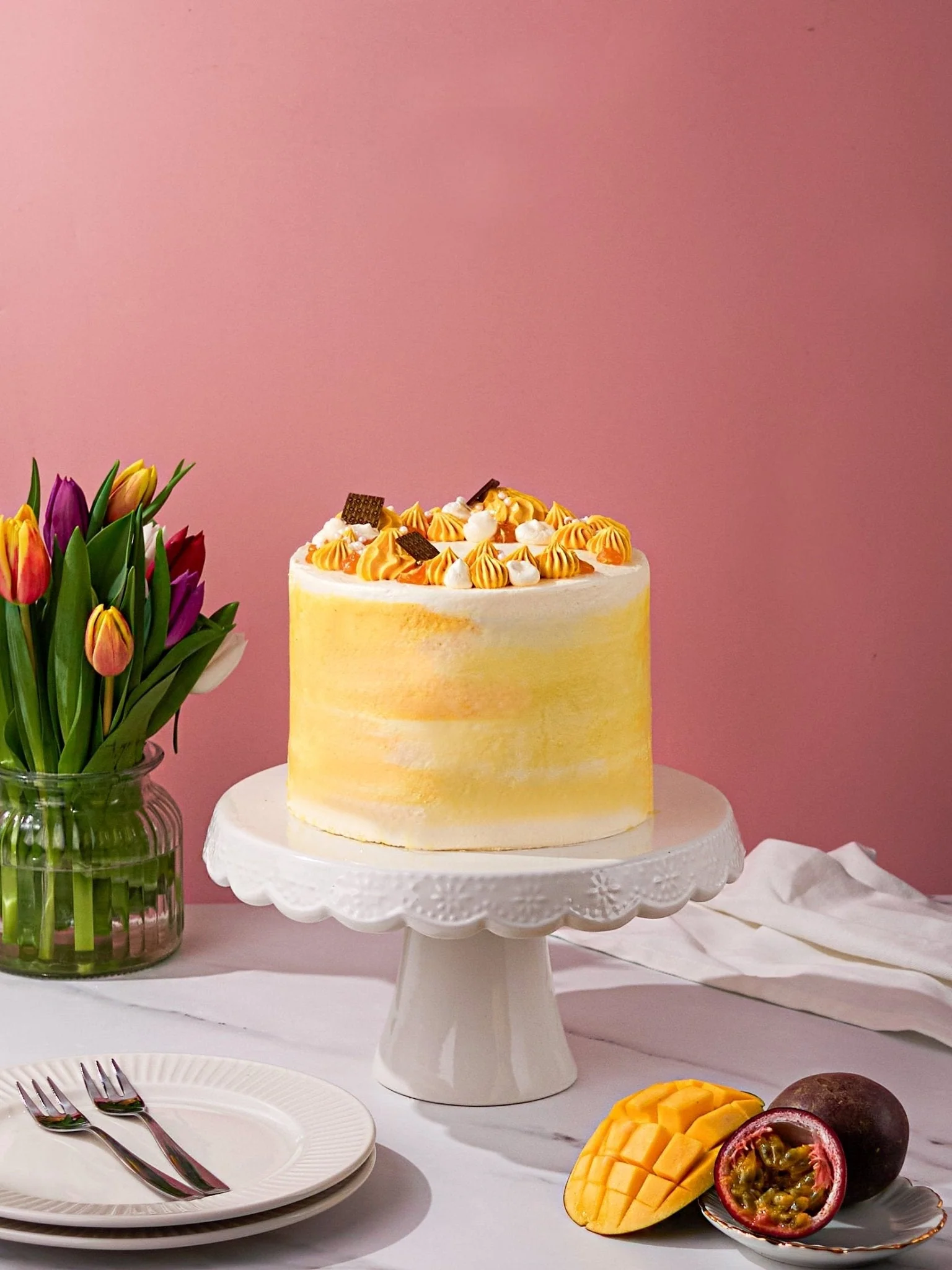 Patisserie Valerie Mango & Passionfruit Cake - Image 4