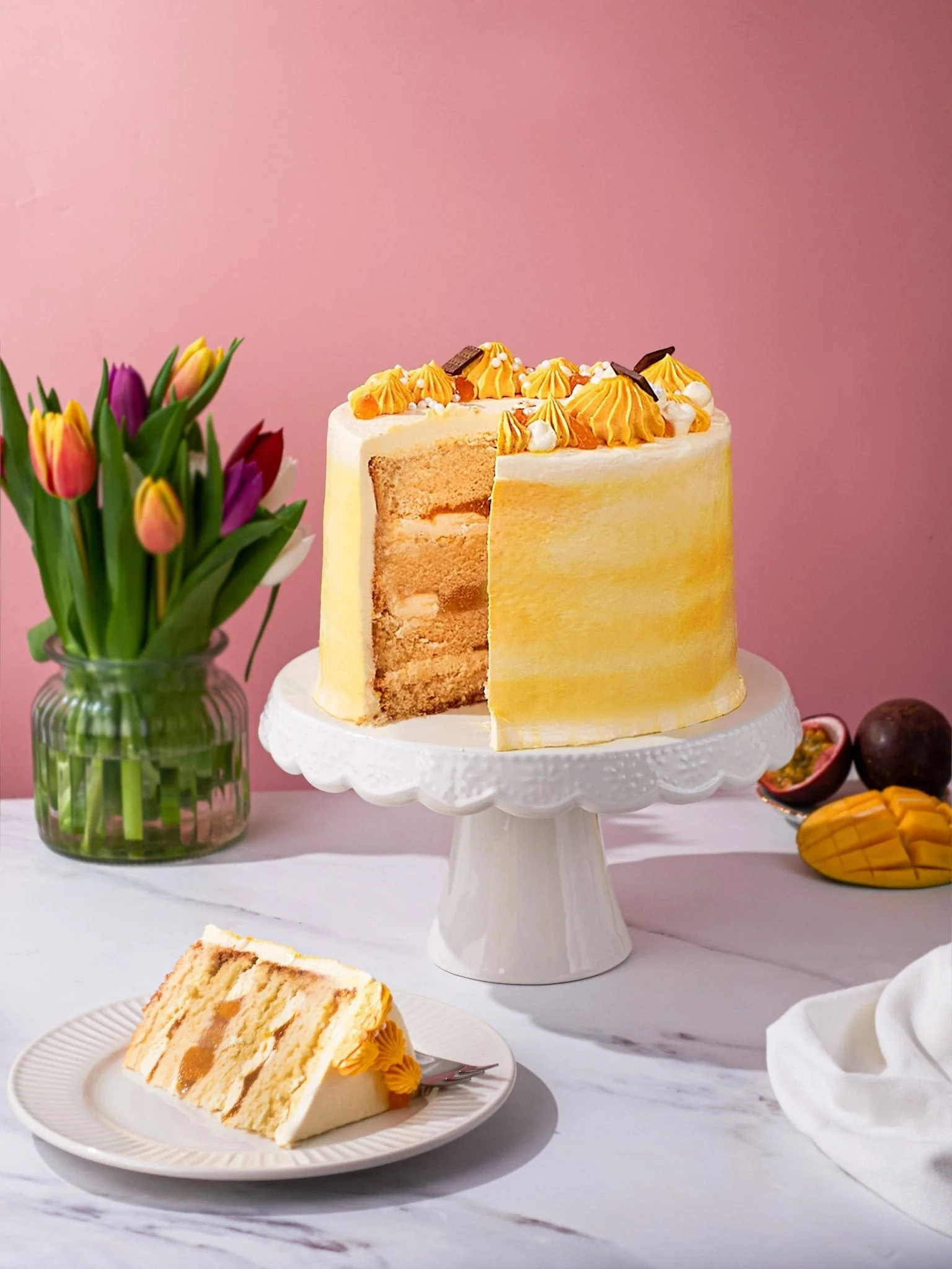 Patisserie Valerie Mango & Passionfruit Cake - Image 8