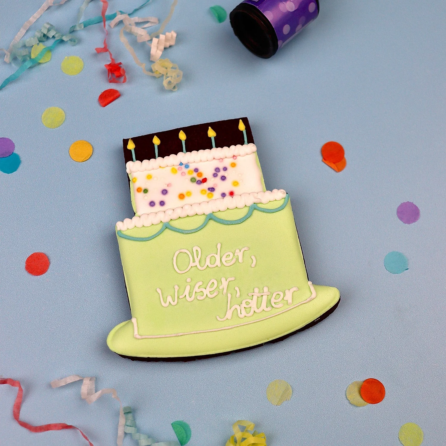 Personalised Green Birthday Cake Letterbox Biscuit - Image 3
