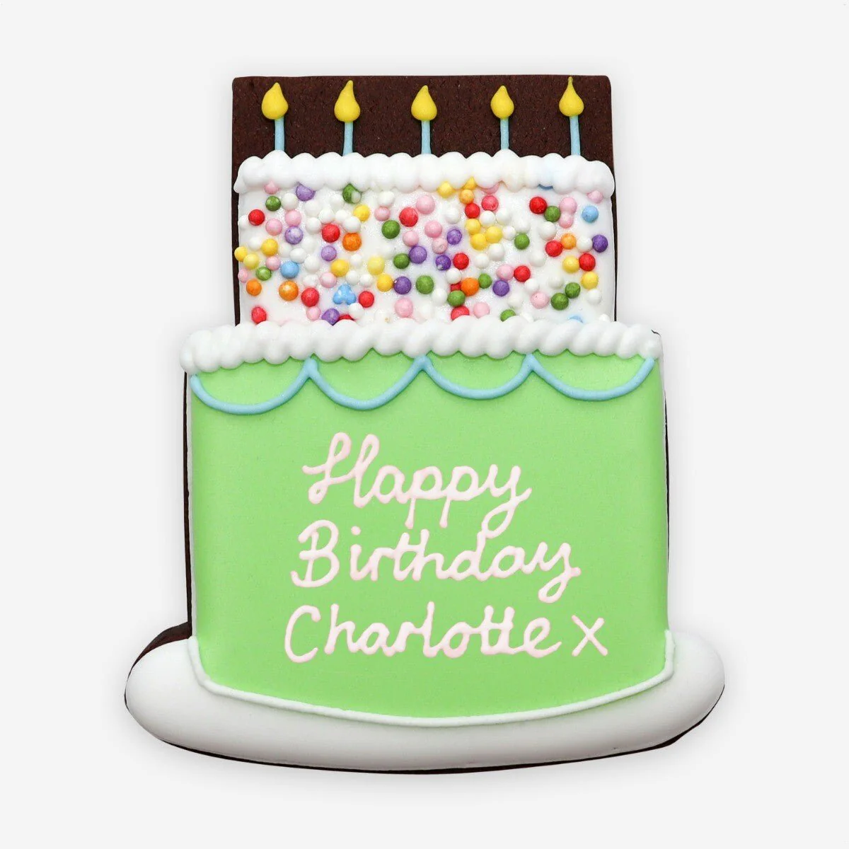 Personalised Green Birthday Cake Letterbox Biscuit - Image 4