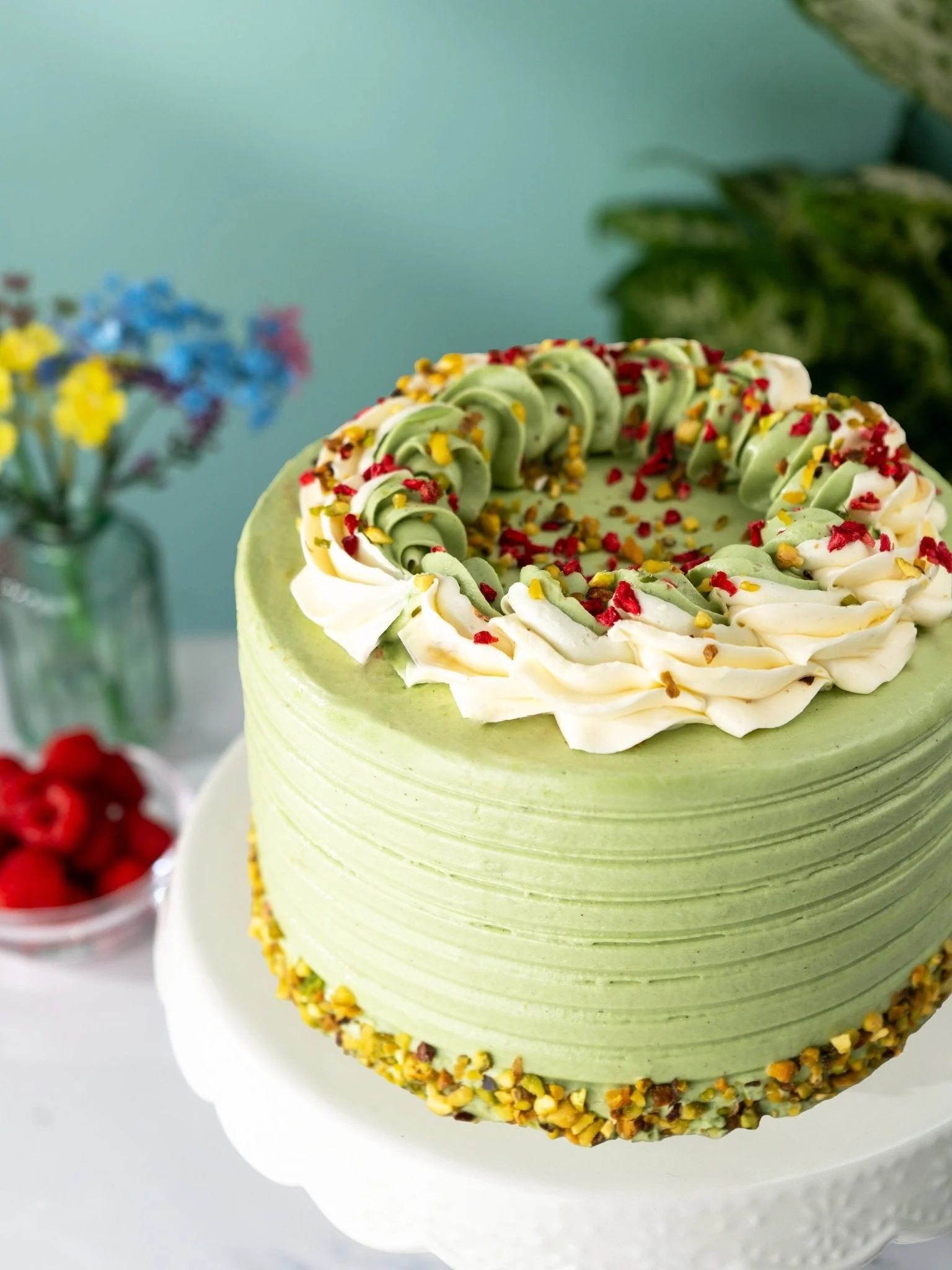 Patisserie Valerie Pistachio and Raspberry Delight Cake - Image 4