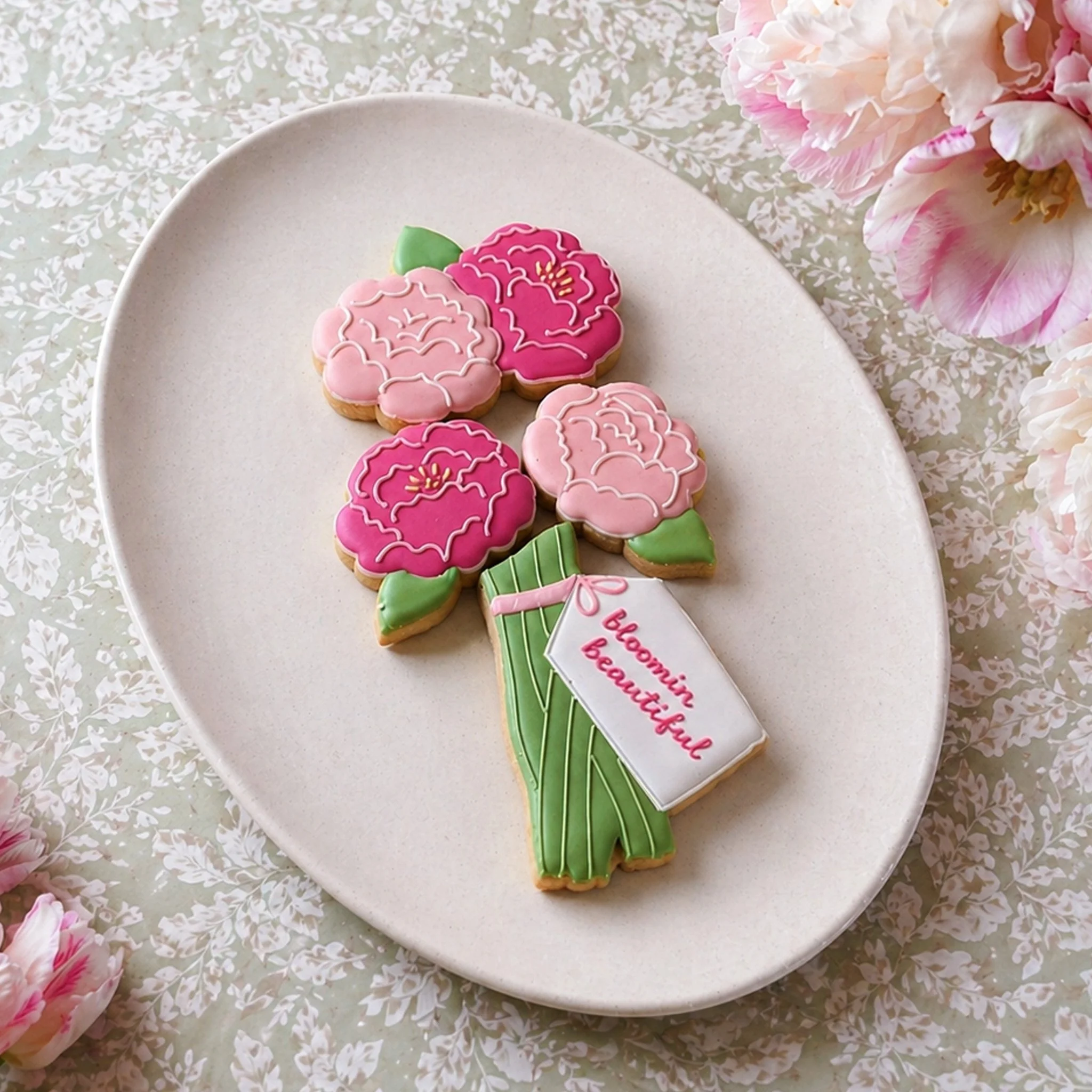 Bunch Of Peonies Letterbox Biscuits - Image 2